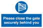 WV12054: Please close the gate securely behind you