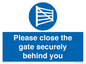 WV12054: Please close the gate securely behind you