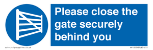 WV12054: Please close the gate securely behind you
