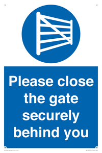 WV12054: Please close the gate securely behind you