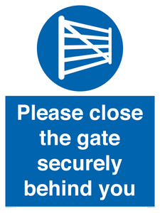 WV12054: Please close the gate securely behind you