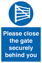 WV12054: Please close the gate securely behind you