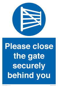 WV12054: Please close the gate securely behind you