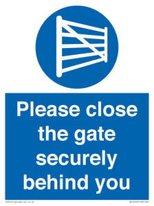 WV12054: Please close the gate securely behind you