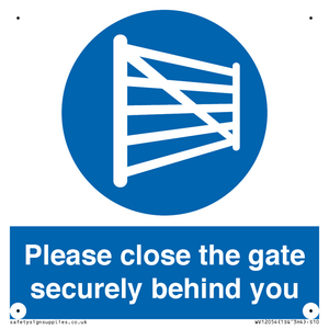 WV12054: Please close the gate securely behind you