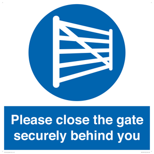 WV12054: Please close the gate securely behind you