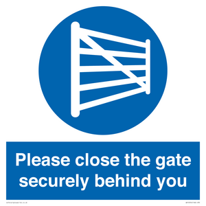 WV12054: Please close the gate securely behind you