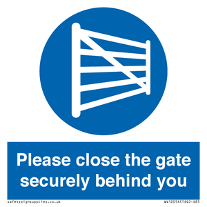 WV12054: Please close the gate securely behind you