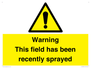 WV12098: Warning This field has been recently sprayed