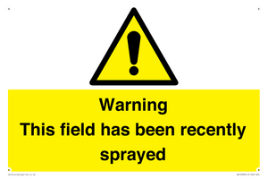 WV12098: Warning This field has been recently sprayed
