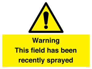 WV12098: Warning This field has been recently sprayed