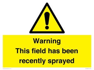 WV12098: Warning This field has been recently sprayed