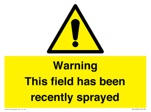 WV12098: Warning This field has been recently sprayed