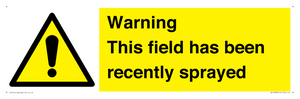 WV12098: Warning This field has been recently sprayed