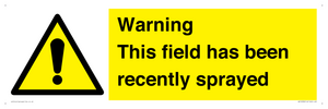 WV12098: Warning This field has been recently sprayed