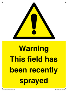 WV12098: Warning This field has been recently sprayed