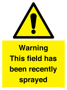WV12098: Warning This field has been recently sprayed
