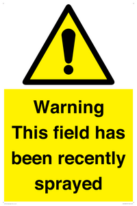 WV12098: Warning This field has been recently sprayed