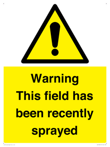 WV12098: Warning This field has been recently sprayed