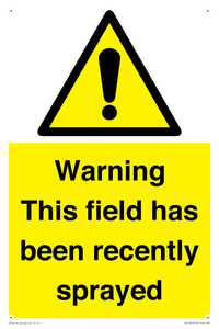 WV12098: Warning This field has been recently sprayed