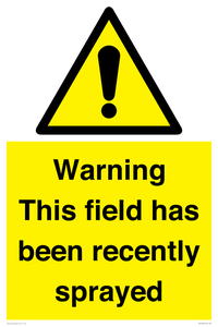 WV12098: Warning This field has been recently sprayed