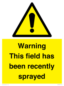 WV12098: Warning This field has been recently sprayed