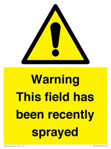 WV12098: Warning This field has been recently sprayed