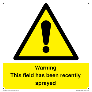 WV12098: Warning This field has been recently sprayed