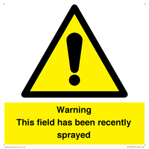 WV12098: Warning This field has been recently sprayed
