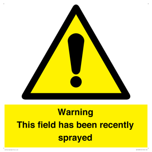 WV12098: Warning This field has been recently sprayed