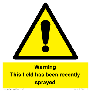 WV12098: Warning This field has been recently sprayed