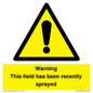 WV12098: Warning This field has been recently sprayed