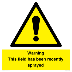 WV12098: Warning This field has been recently sprayed