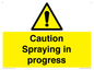 WV12100: Caution Spraying in progress