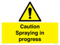 WV12100: Caution Spraying in progress