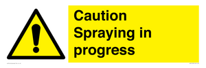 WV12100: Caution Spraying in progress