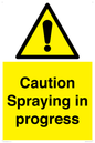 WV12100: Caution Spraying in progress