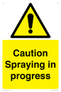 WV12100: Caution Spraying in progress