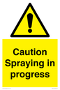 WV12100: Caution Spraying in progress