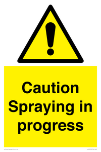 WV12100: Caution Spraying in progress
