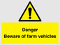 WV12104: Danger Beware of farm vehicles