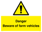 WV12104: Danger Beware of farm vehicles