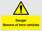 WV12104: Danger Beware of farm vehicles