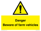 WV12104: Danger Beware of farm vehicles