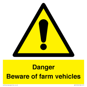 WV12104: Danger Beware of farm vehicles
