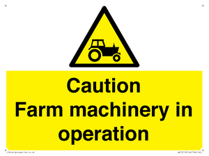 WV12112: Caution Farm machinery in operation