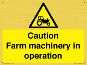 WV12112: Caution Farm machinery in operation