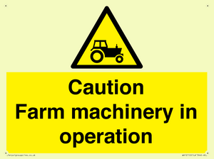 WV12112: Caution Farm machinery in operation