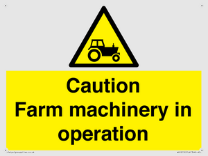 WV12112: Caution Farm machinery in operation