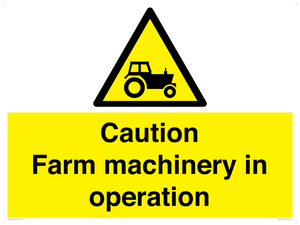WV12112: Caution Farm machinery in operation